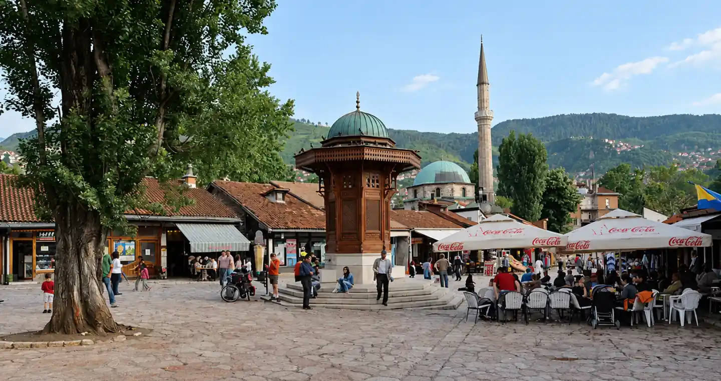 Sebilj fountain in Baščaršija, Sarajevo's old town